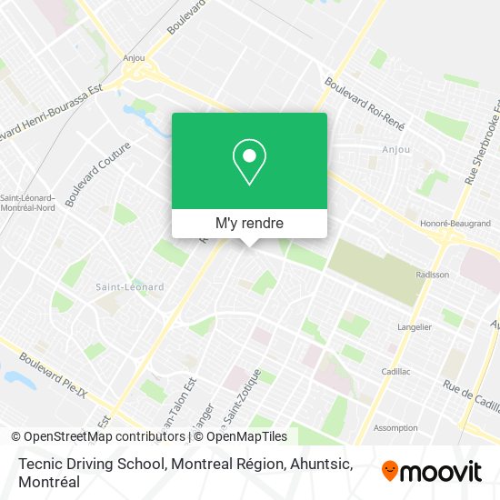 Tecnic Driving School, Montreal Région, Ahuntsic plan