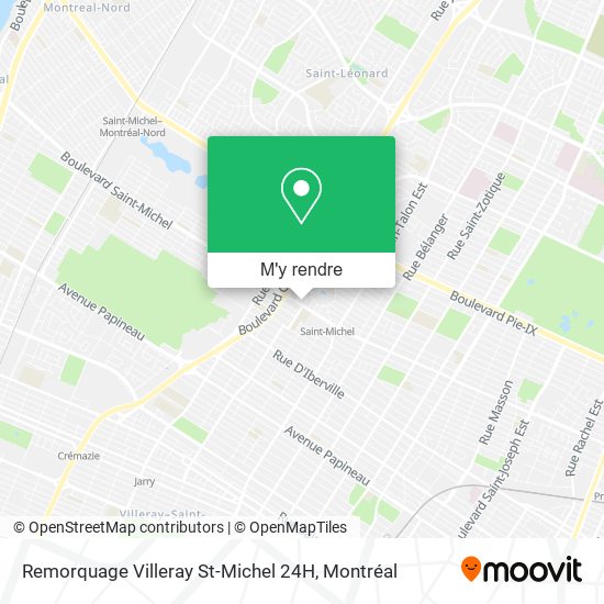 Remorquage Villeray St-Michel 24H plan