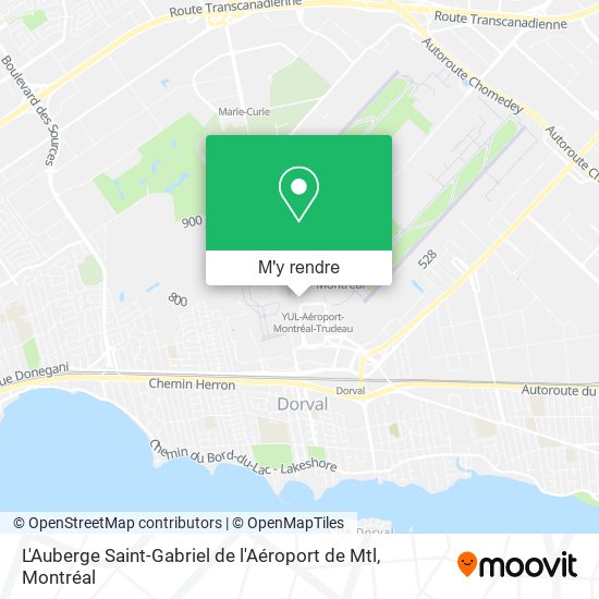 L'Auberge Saint-Gabriel de l'Aéroport de Mtl plan