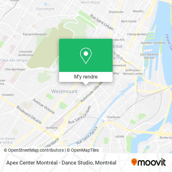 Apex Center Montréal - Dance Studio plan