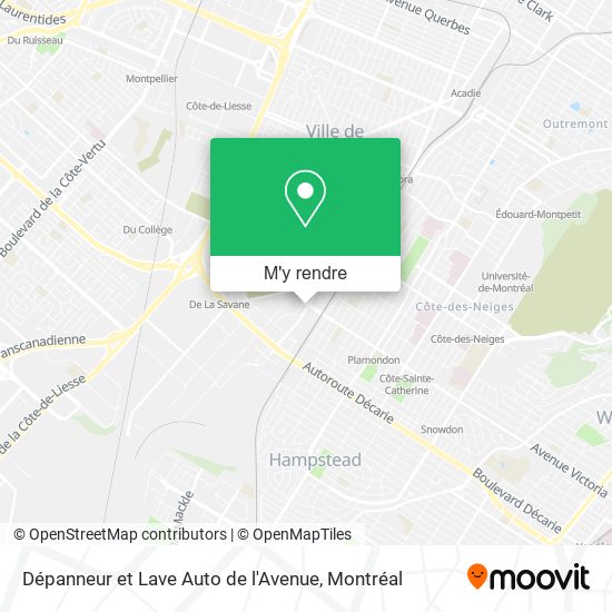 Dépanneur et Lave Auto de l'Avenue plan