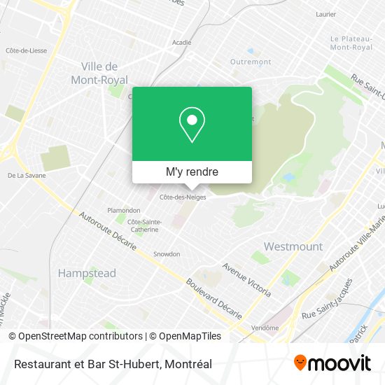 Restaurant et Bar St-Hubert plan