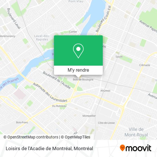 Loisirs de l'Acadie de Montréal plan