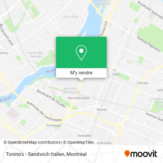 Tonino's - Sandwich Italien plan