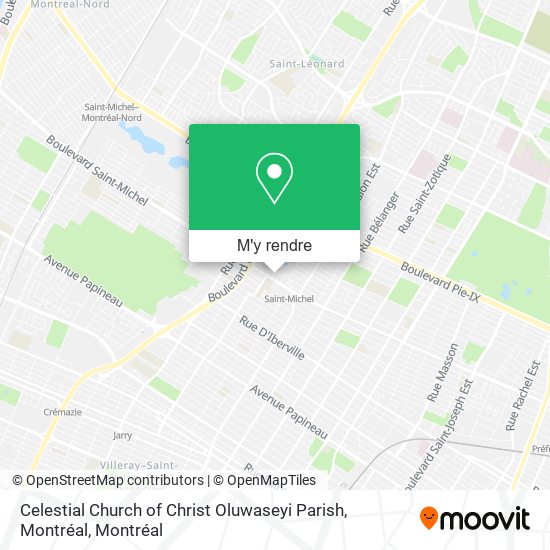Celestial Church of Christ Oluwaseyi Parish, Montréal plan