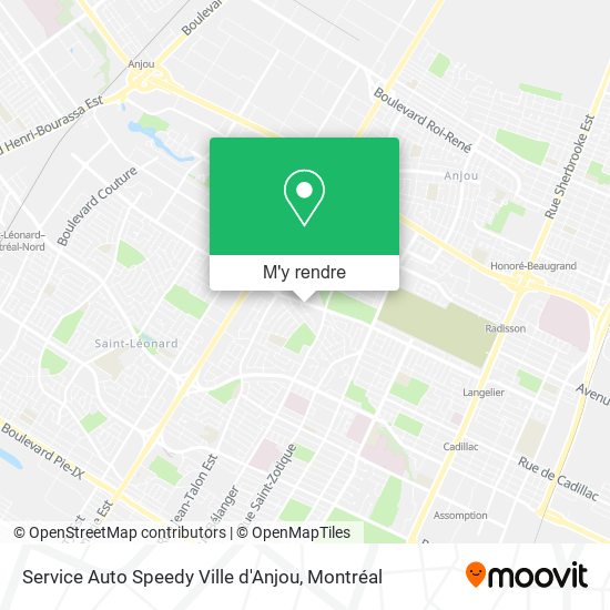 Service Auto Speedy Ville d'Anjou plan