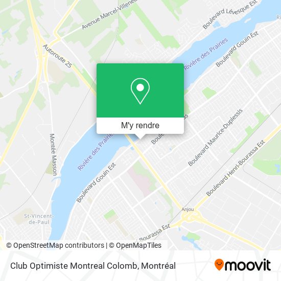 Club Optimiste Montreal Colomb plan