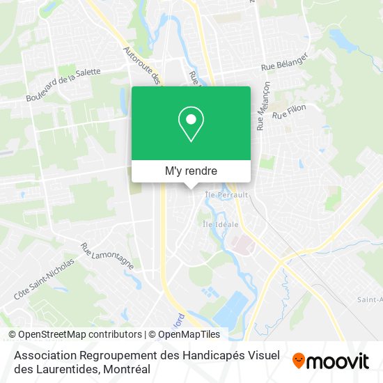 Association Regroupement des Handicapés Visuel des Laurentides plan