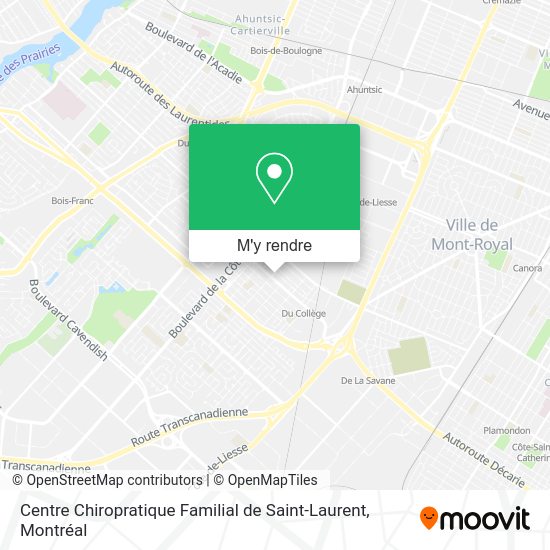 Centre Chiropratique Familial de Saint-Laurent plan