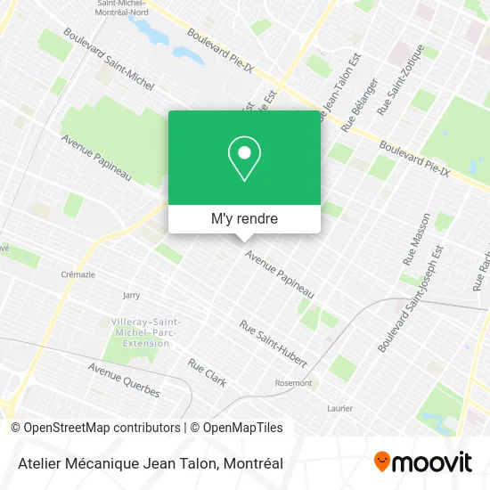 Atelier Mécanique Jean Talon plan