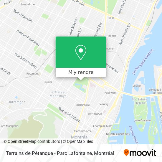 Terrains de Pétanque - Parc Lafontaine plan