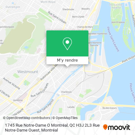 1745 Rue Notre-Dame O Montréal, QC H3J 2L3 Rue Notre-Dame Ouest plan