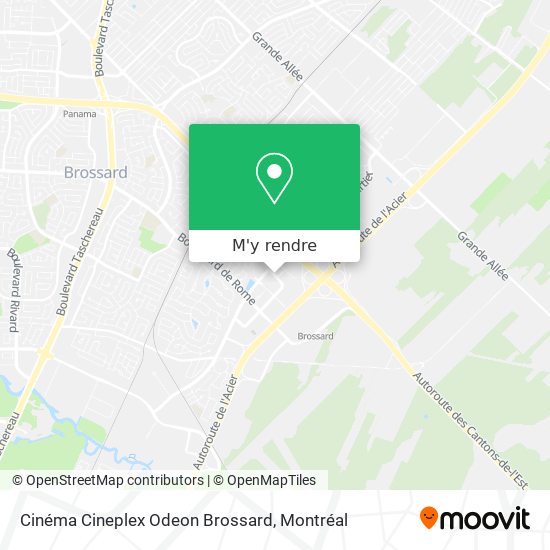 Cinéma Cineplex Odeon Brossard plan