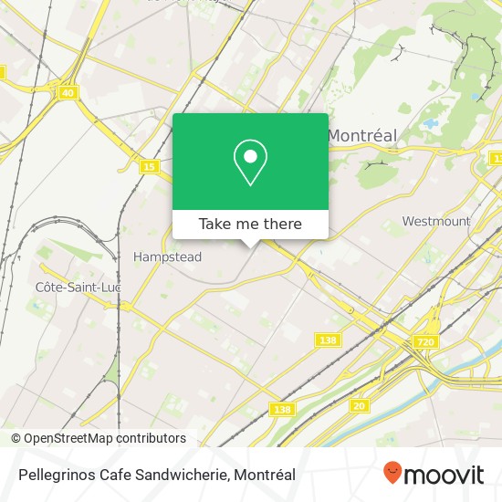 Pellegrinos Cafe Sandwicherie, 5463 Chemin Queen Mary Montréal, QC H3X 1V4 plan