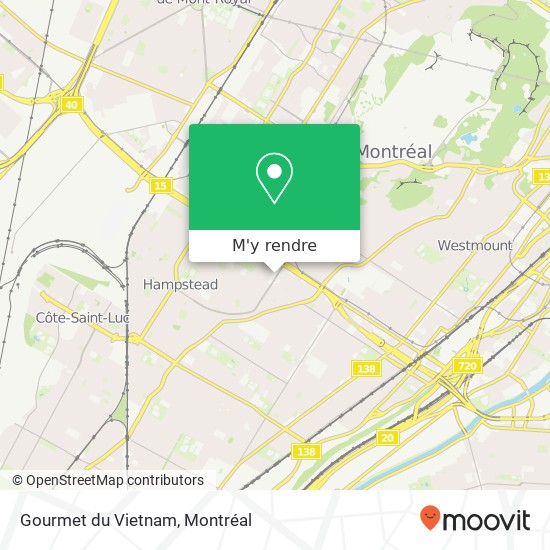 Gourmet du Vietnam, 5405 Chemin Queen Mary Montréal, QC H3X 1V1 plan