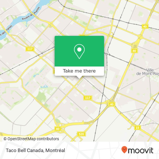 Taco Bell Canada, 1595 Boulevard de la Côte-Vertu Montréal, QC H4L 2A1 plan