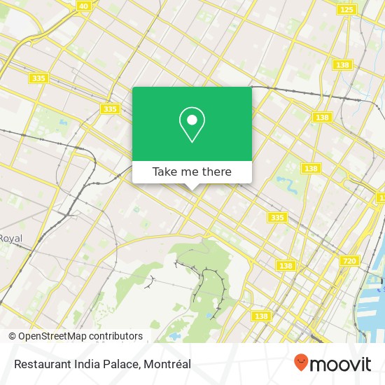 Restaurant India Palace, 5125 Boulevard St-Laurent Montréal, QC H2T 1R9 plan