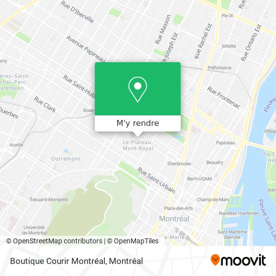 Boutique Courir Montréal plan