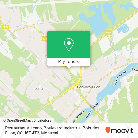 Restaurant Vulcano, Boulevard Industriel Bois-des-Filion, QC J6Z 4T3 plan