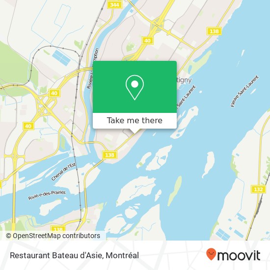 Restaurant Bateau d'Asie, 190 Rue Notre-Dame Repentigny, QC J6A 2R2 plan