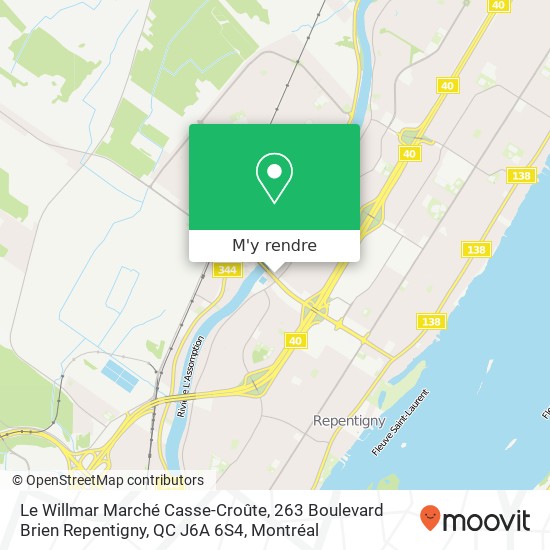 Le Willmar Marché Casse-Croûte, 263 Boulevard Brien Repentigny, QC J6A 6S4 plan