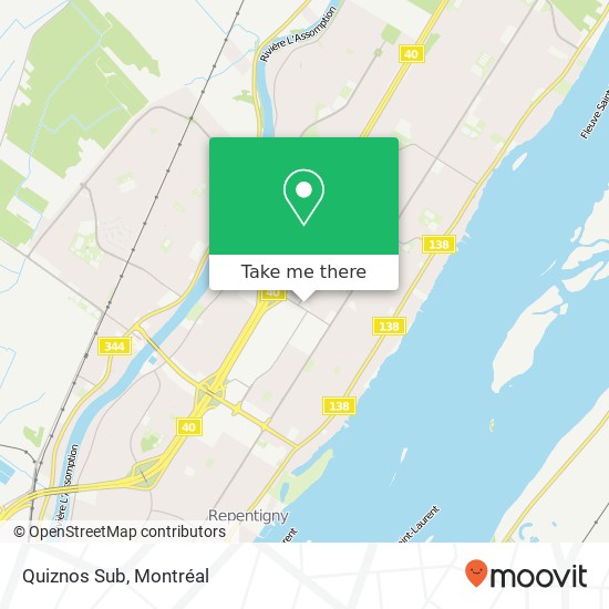 Quiznos Sub, 111 Boulevard Industriel Repentigny, QC J6A 4X5 plan