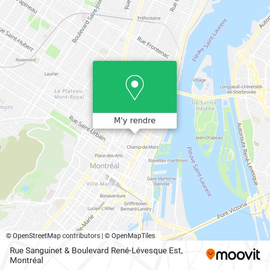 Rue Sanguinet & Boulevard René-Lévesque Est plan