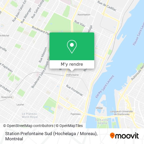 Station Prefontaine Sud (Hochelaga / Moreau) plan