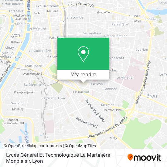 Lycée Général Et Technologique La Martinière Monplaisir plan