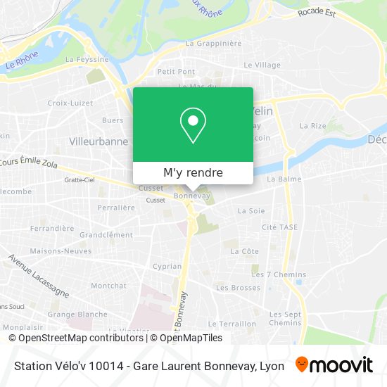 Station Vélo'v 10014 - Gare Laurent Bonnevay plan