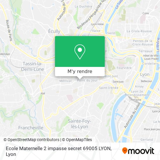 Ecole Maternelle 2 impasse secret 69005 LYON plan