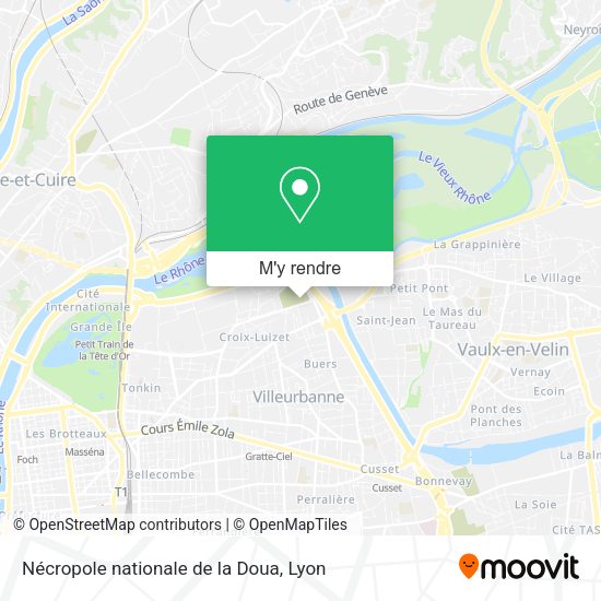 Nécropole nationale de la Doua plan