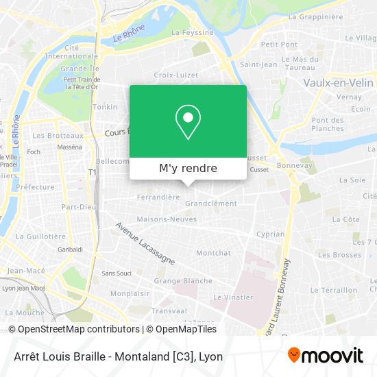 Arrêt Louis Braille - Montaland [C3] plan
