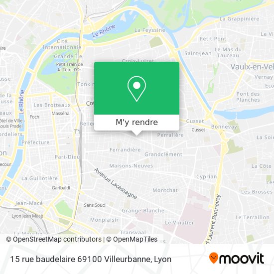 15 rue baudelaire 69100 Villeurbanne plan