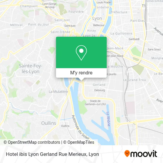 Hotel ibis Lyon Gerland Rue Merieux plan