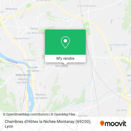 Chambres d'Hôtes la Nichée Montanay (69250) plan