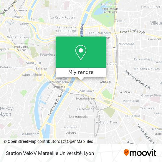 Station Vélo'V Marseille Université plan