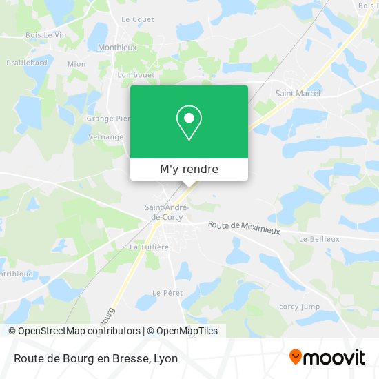 Route de Bourg en Bresse plan