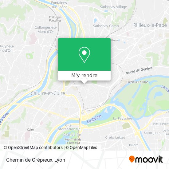 Chemin de Crépieux plan