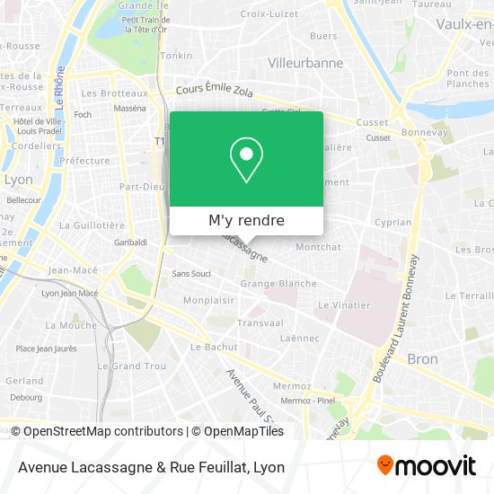 Avenue Lacassagne & Rue Feuillat plan