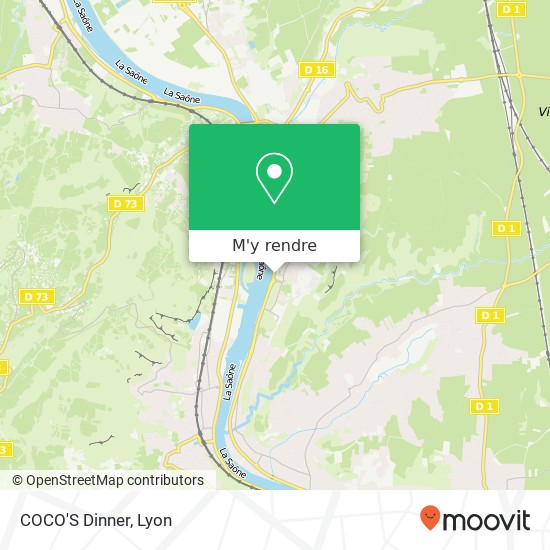 COCO'S Dinner, 38 Route de Lyon 69250 Fleurieu-sur-Saône plan