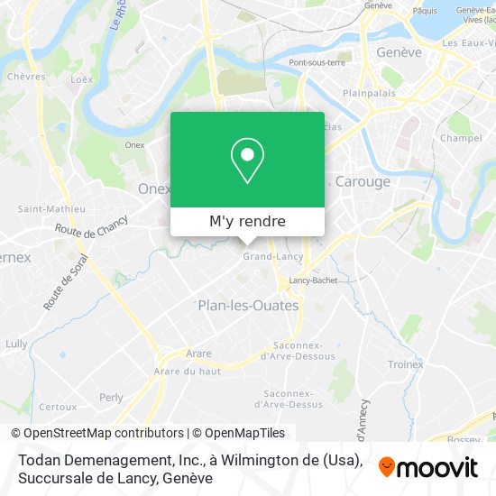 Todan Demenagement, Inc., à Wilmington de (Usa), Succursale de Lancy plan