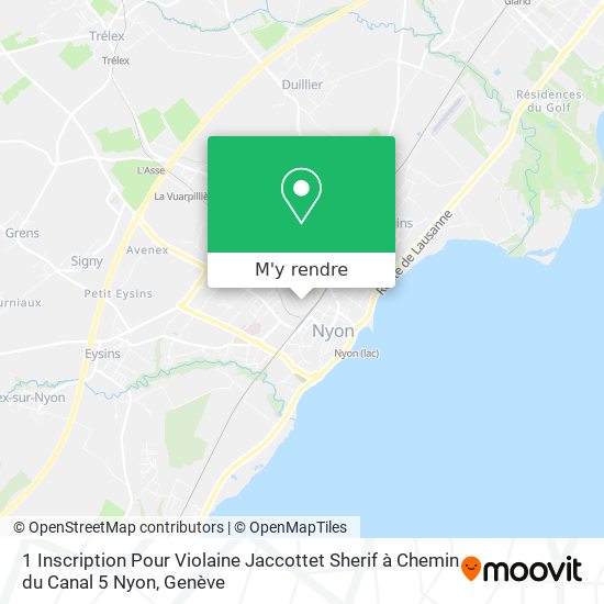 1 Inscription Pour Violaine Jaccottet Sherif à Chemin du Canal 5 Nyon plan