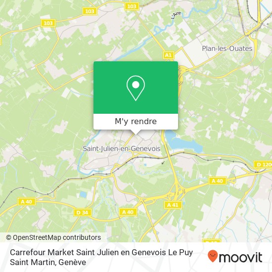 Carrefour Market Saint Julien en Genevois Le Puy Saint Martin plan