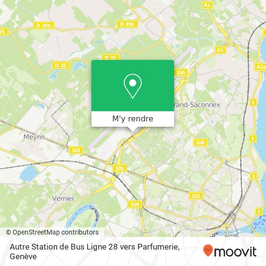 Autre Station de Bus Ligne 28 vers Parfumerie plan