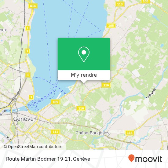 Route Martin-Bodmer 19-21 plan