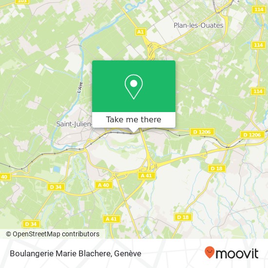 Boulangerie Marie Blachere, 6 Route de Lathoy 74160 Saint-Julien-en-Genevois plan