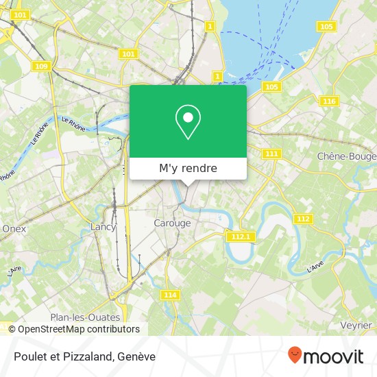 Poulet et Pizzaland, Rue de Carouge 73 1205 Genève plan