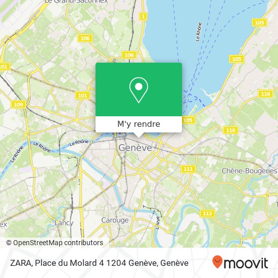 ZARA, Place du Molard 4 1204 Genève plan