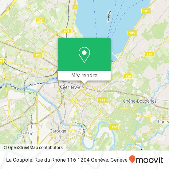 La Coupole, Rue du Rhône 116 1204 Genève plan